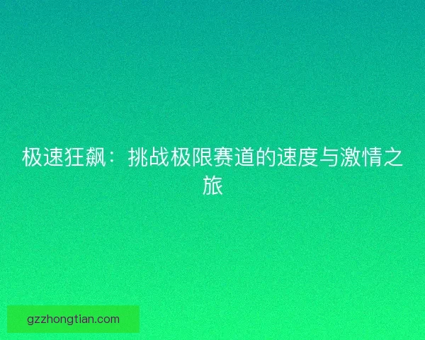 极速狂飙：挑战极限赛道的速度与激情之旅