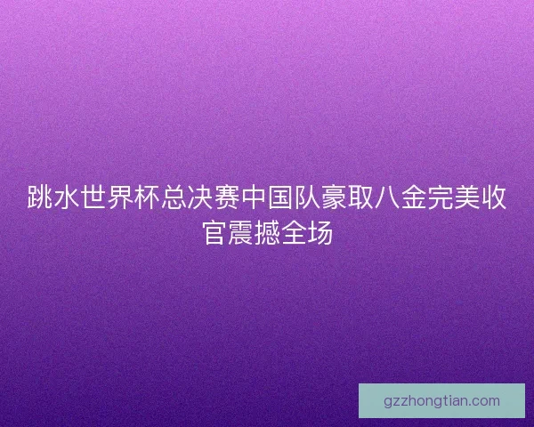 跳水世界杯总决赛中国队豪取八金完美收官震撼全场